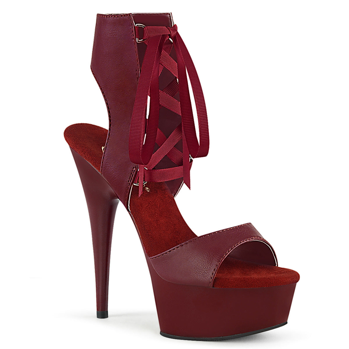 Pleaser Sandali da donna DELIGHT-600-14 Borgogna ecopelle / Borgogna opaca