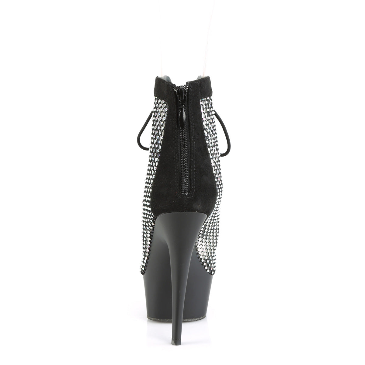 Pleaser Stivaletti DELIGHT-600-33RM BLK Faux Suede-RS Mesh / Blk Matte