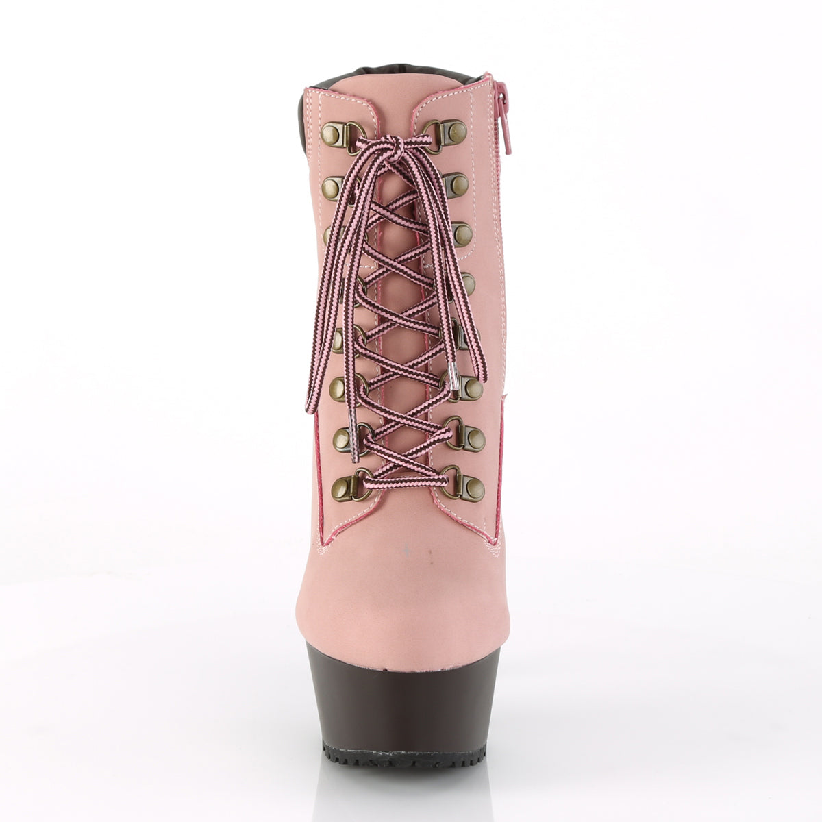 Pleaser Stivaletti da donna DELIGHT-600tl-02 B. Pink Nubuck in ecopelle / d. Brown Matte.