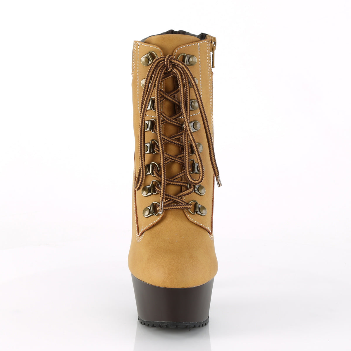Pleaser Stivaletti da donna DELIGHT-600tl-02 Tan Nubuck in ecopelle / maschera marrone scuro