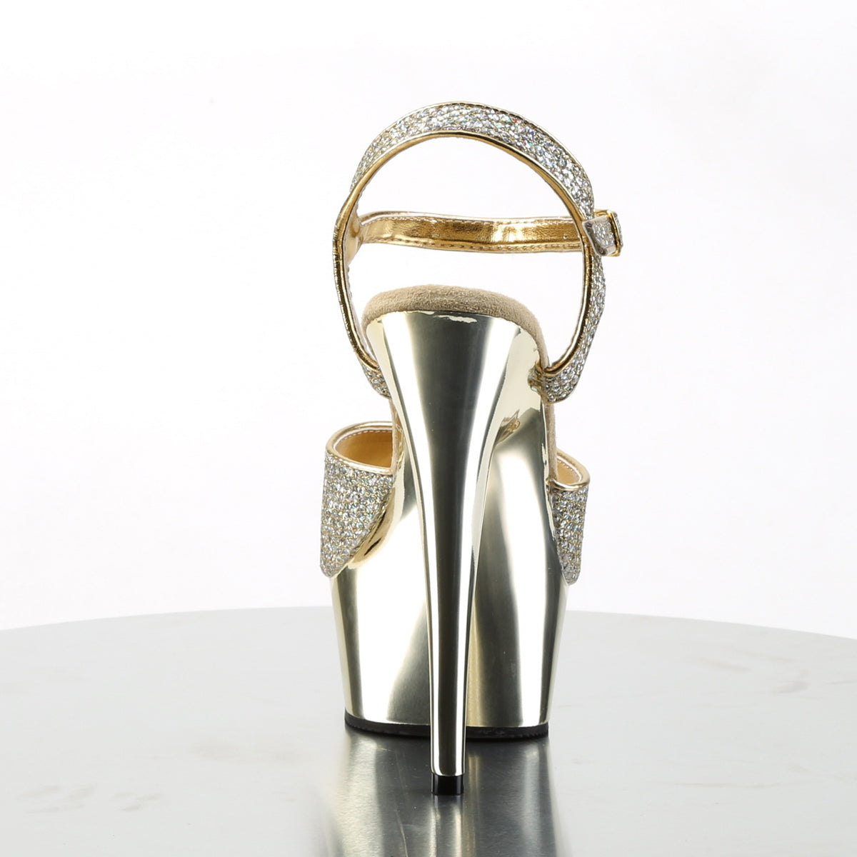 Pleaser Sandali da donna DELIGHT-609G GOLD MULTI GLTR / GOLD Chrome