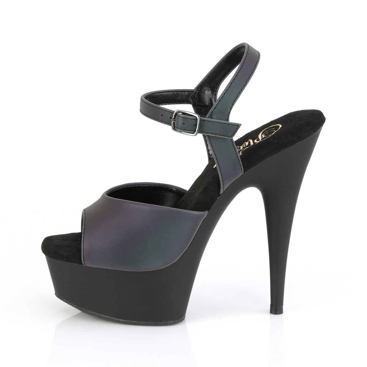 Pleaser Sandali da donna DELIGHT-609Refl verde multi riflettente / BLK opaco
