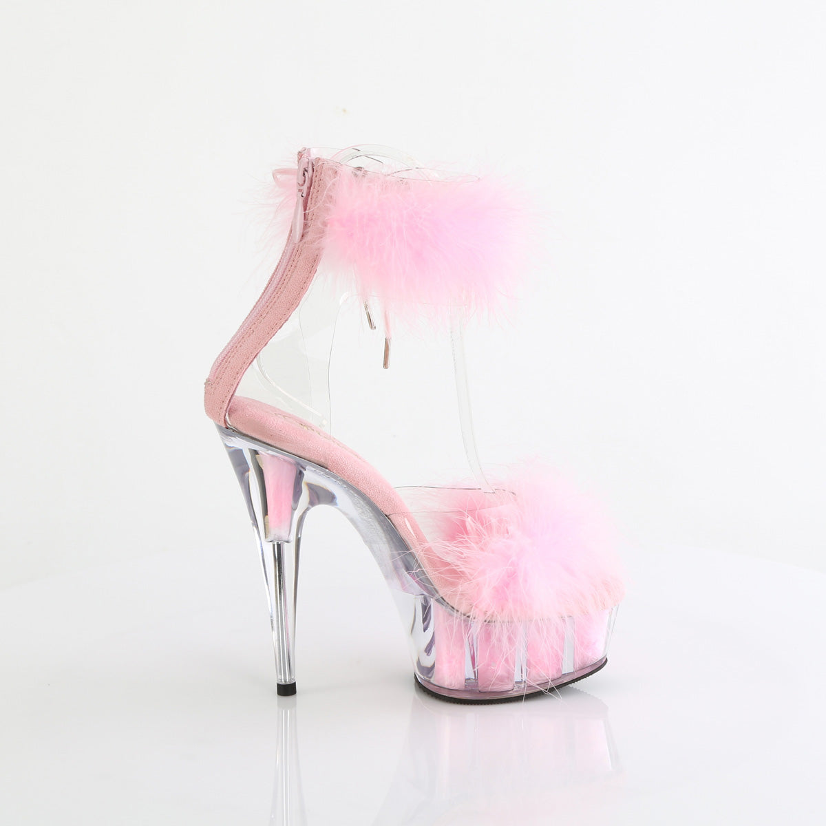 Pleaser DELIGHT-624f Clr-B. Pelliccia rosa/m