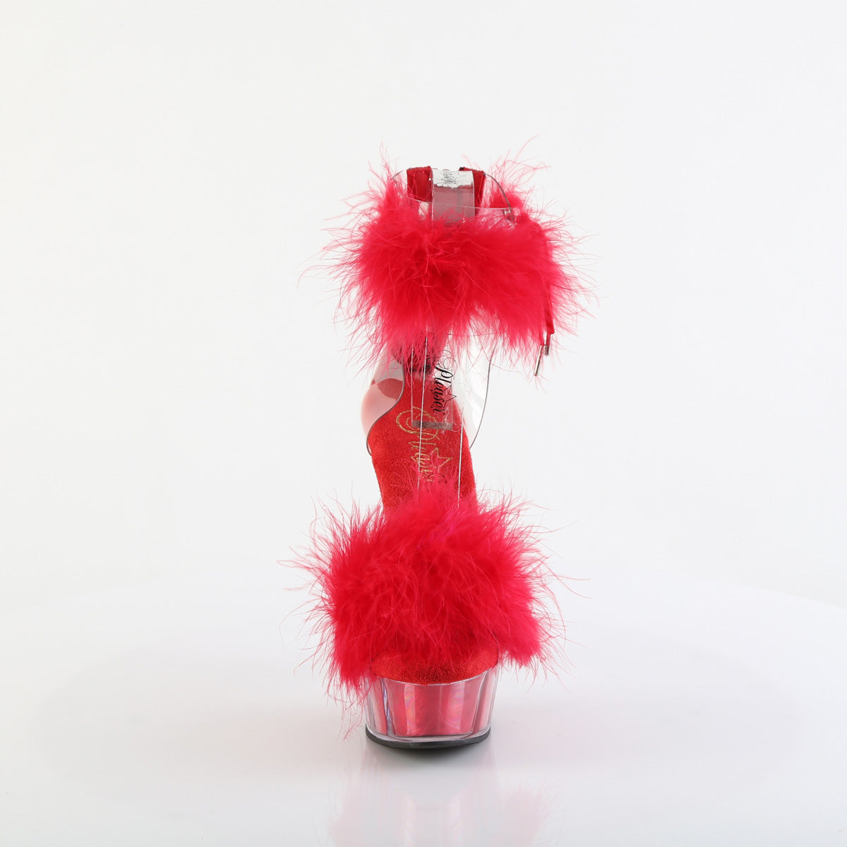 Pleaser Women's Platform Shoes DELIGHT-624F Clr-Red Fur/M