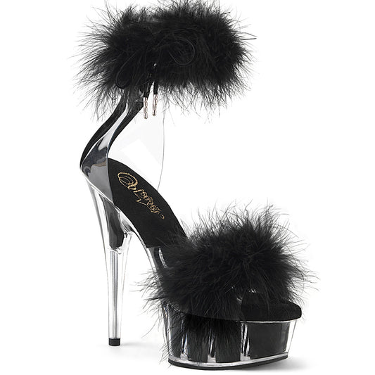 Pleaser   DELIGHT-624f clr-blk pelliccia/m