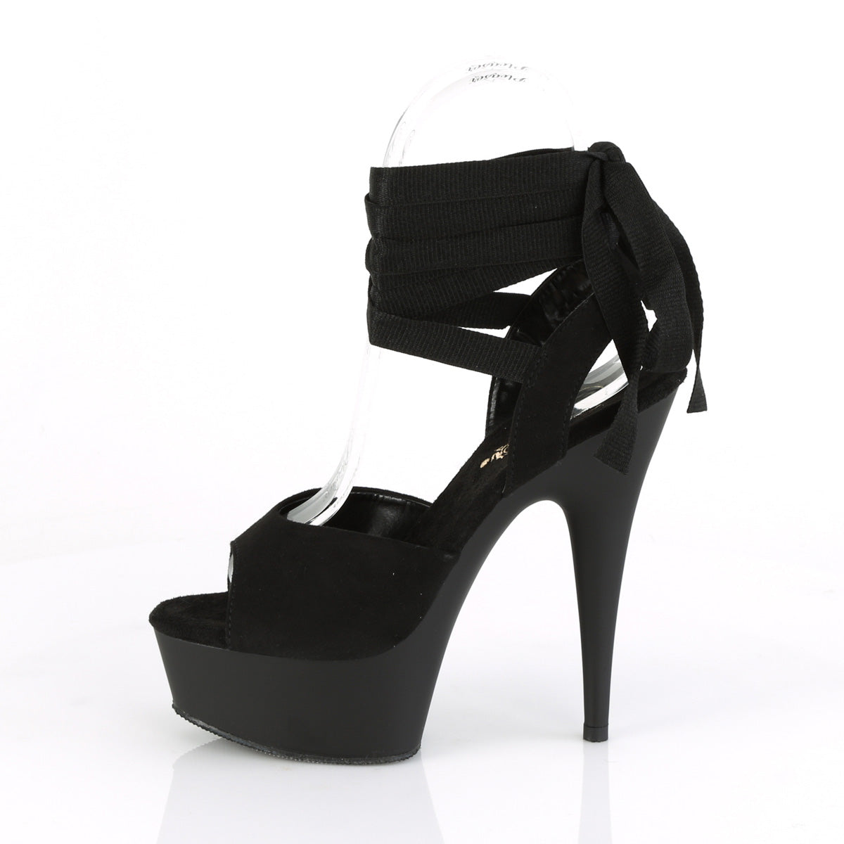 Pleaser Womens Sandals DELIGHT-634 Blk Faux Suede/Blk Matte