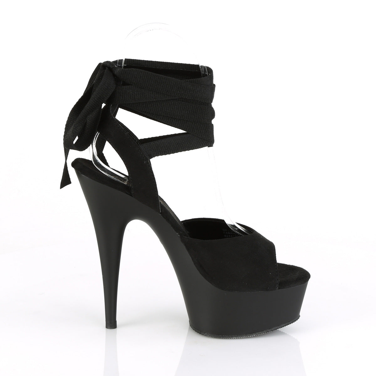 Pleaser Womens Sandals DELIGHT-634 Blk Faux Suede/Blk Matte