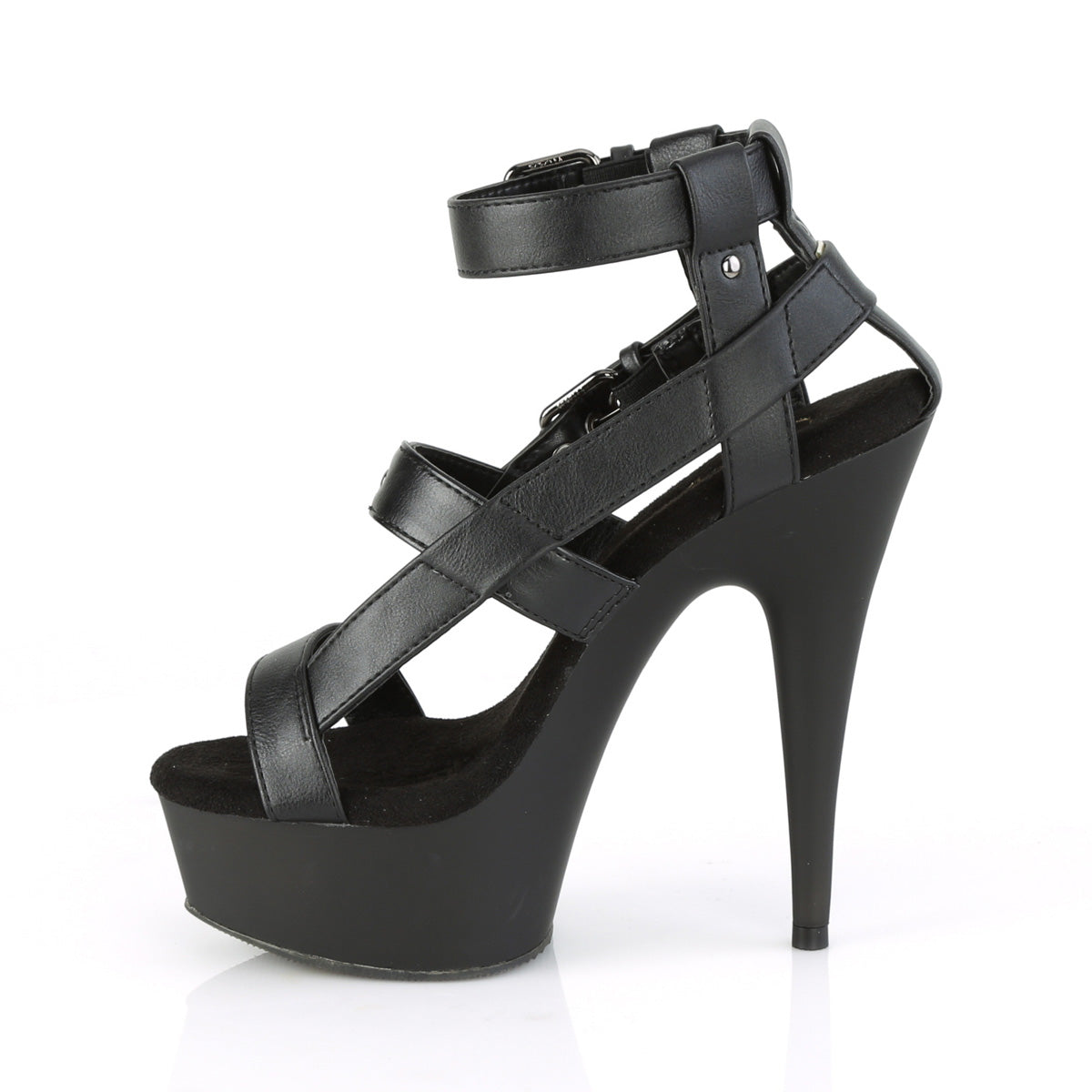 Pleaser Sandali da donna DELIGHT-637 Blk in ecopelle / BLK opaco