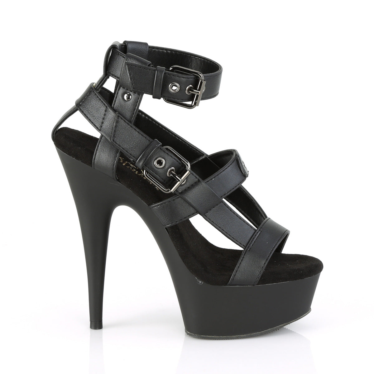 Pleaser Sandali da donna DELIGHT-637 Blk in ecopelle / BLK opaco