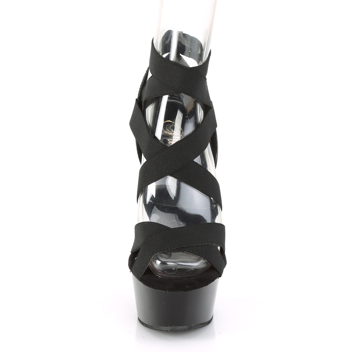 Pleaser Sandali da donna DELIGHT-657 BLK Elastic Band-PAT / BLK