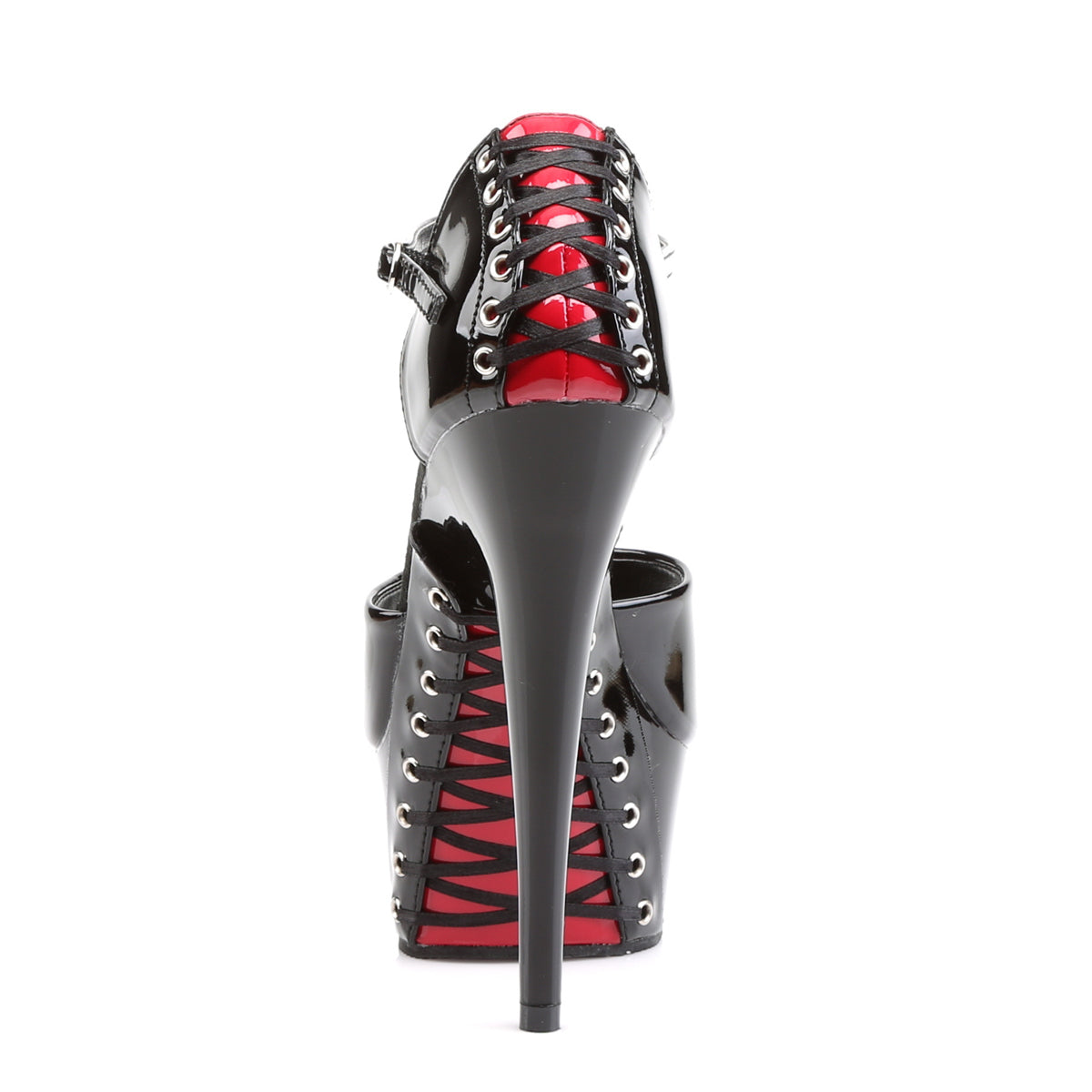 Pleaser Sandali da donna DELIGHT-660FH BLK-RED PAT / BLK