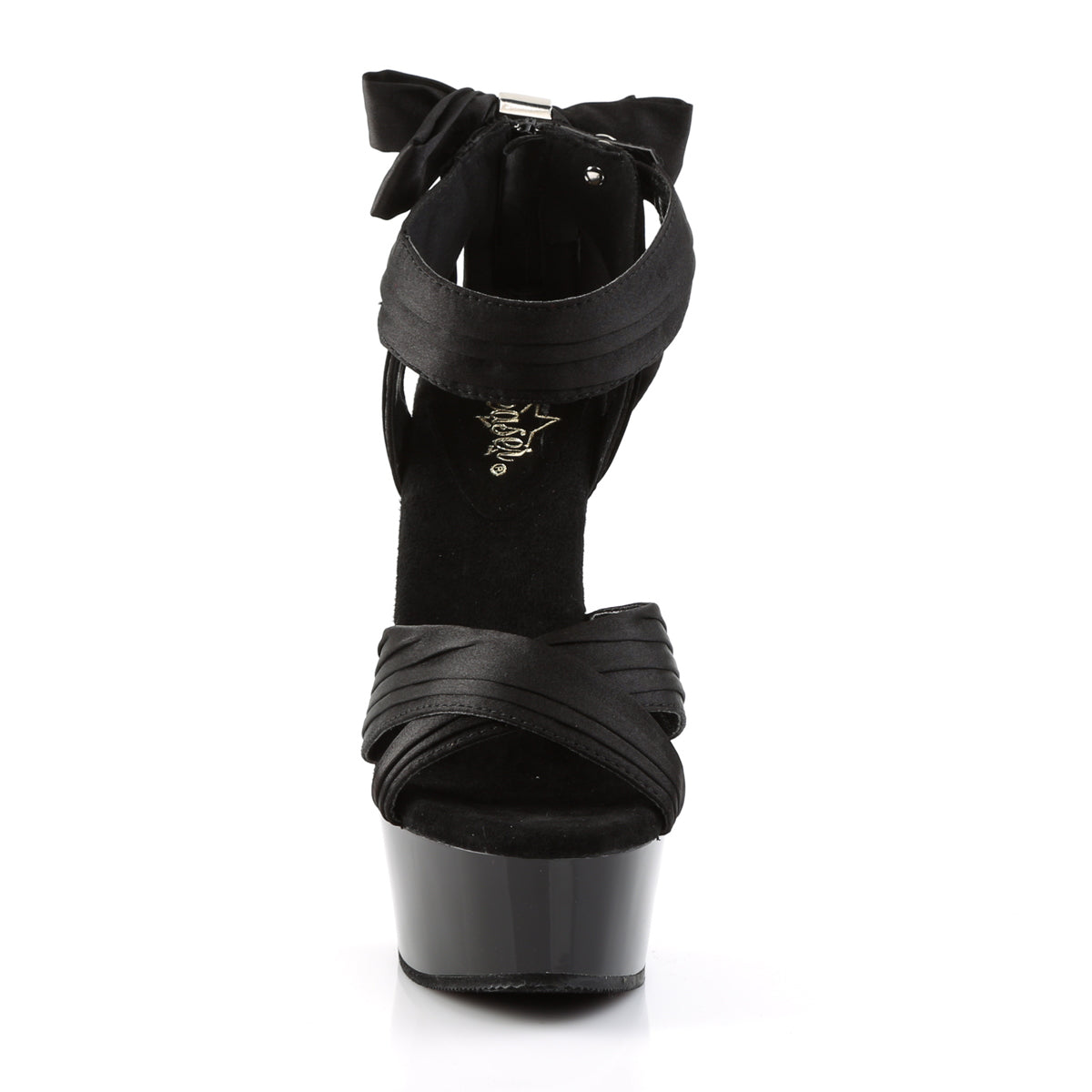 Pleaser Sandali da donna DELIGHT-668 Blk Satin / Blk
