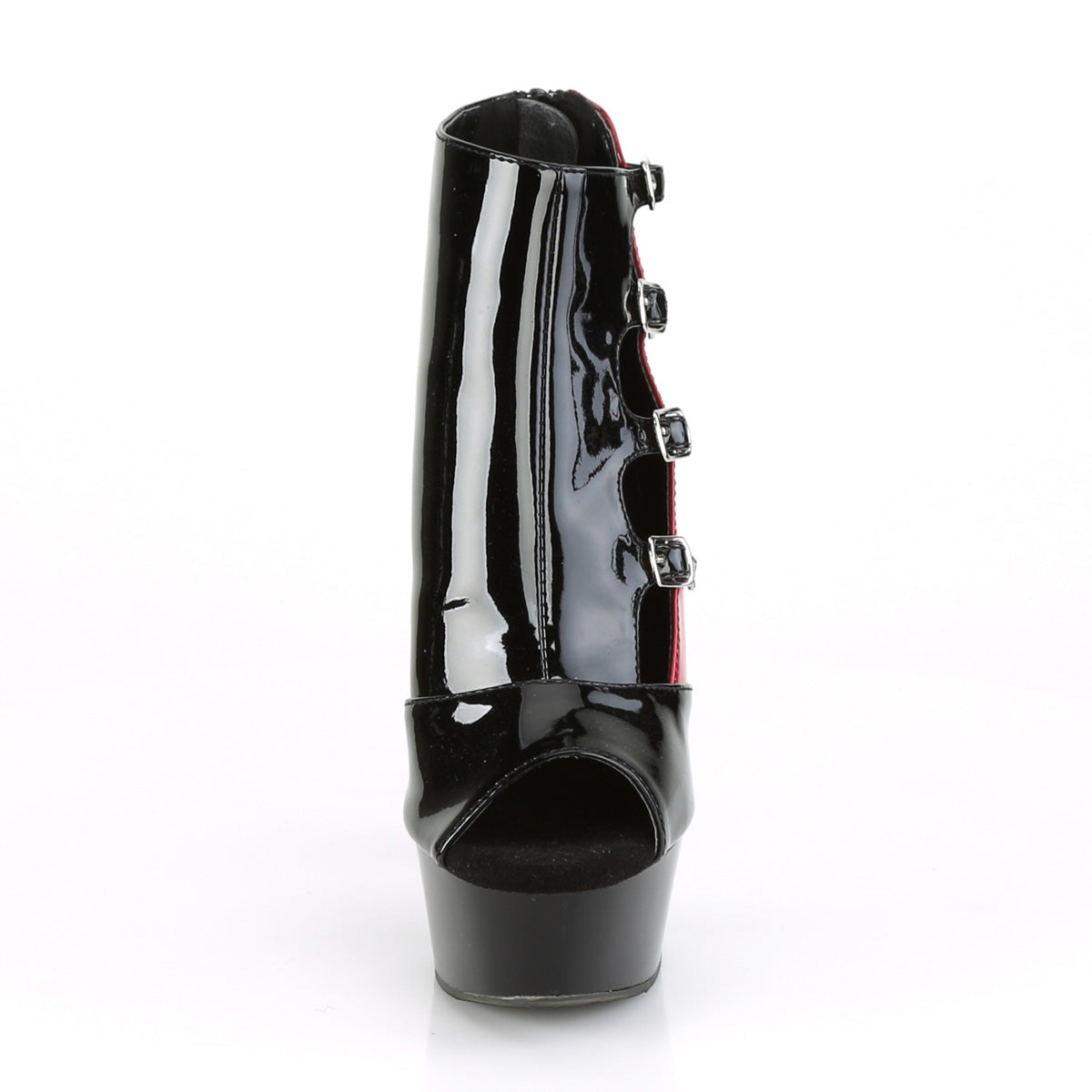 Pleaser Sandali da donna DELIGHT-681 BLK-RED PAT / BLK