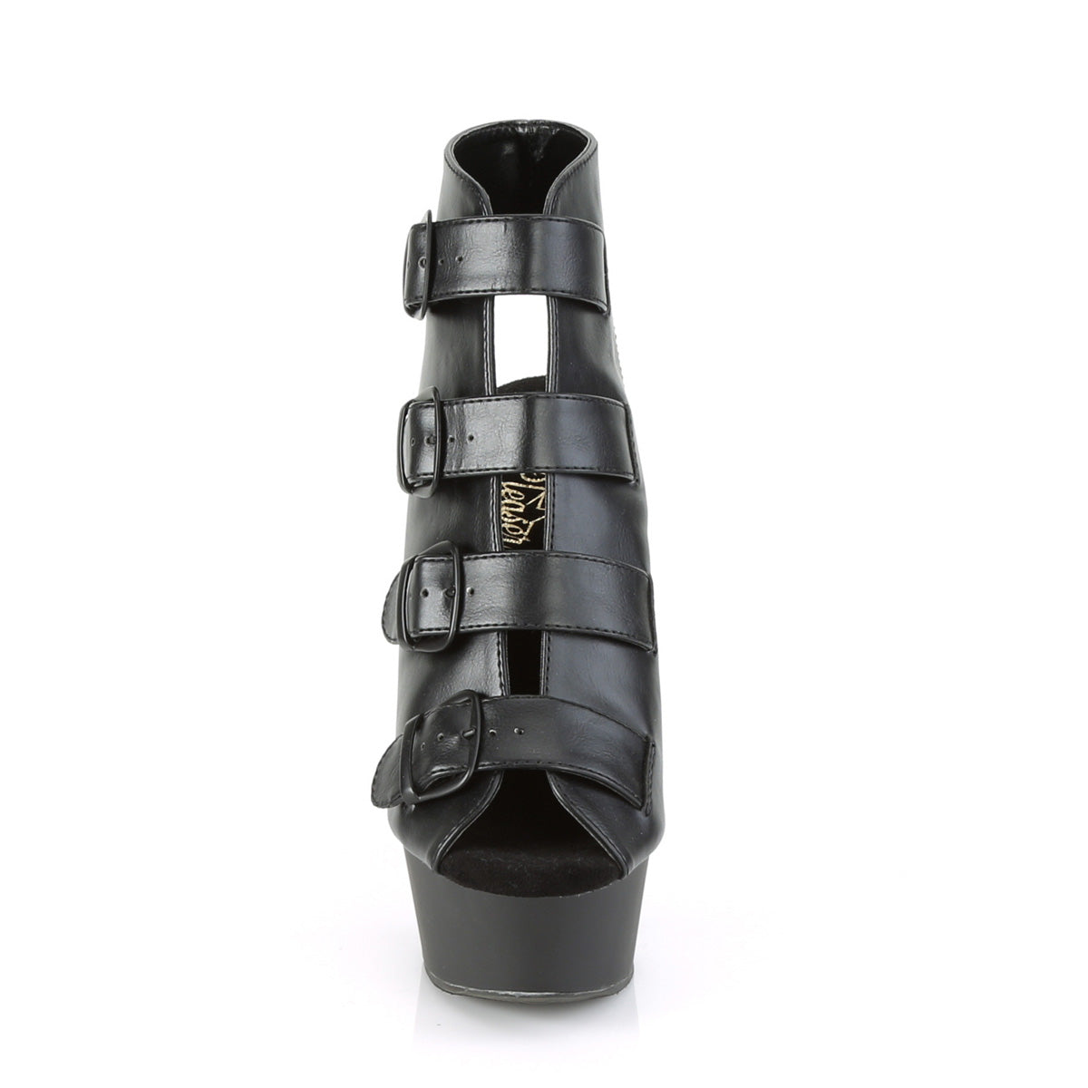 Pleaser Sandali da donna DELIGHT-683 Blk in ecopelle / Blk Matte