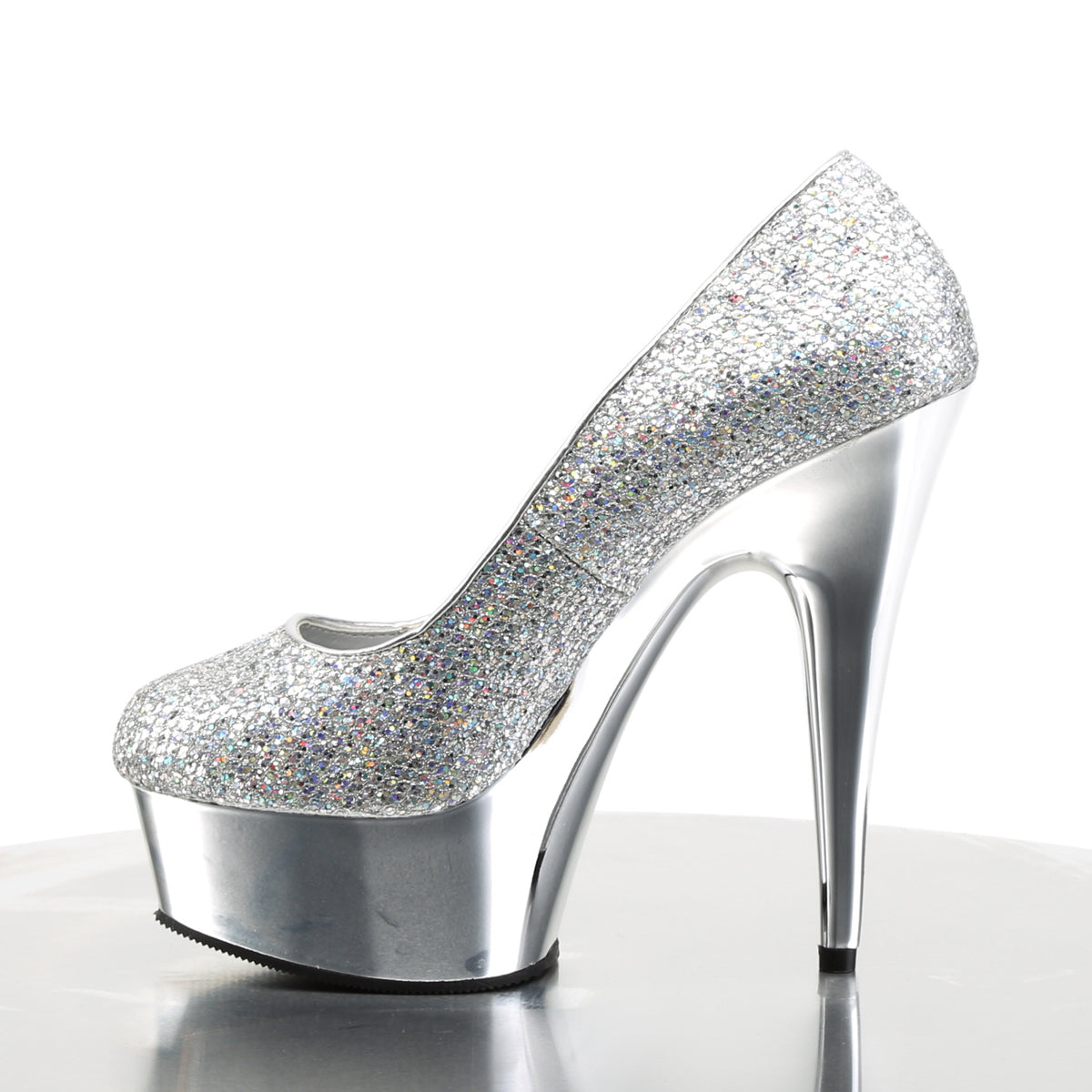 Pleaser Sandali da donna DELIGHT-685G SLV Multi GLTR / SLV Chrome