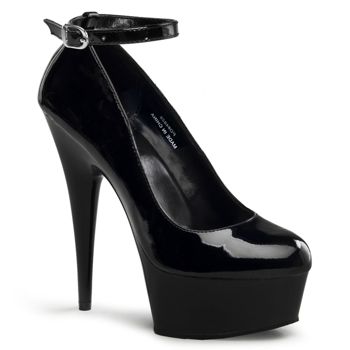 Pleaser Sandali da donna DELIGHT-686 BLK PAT / BLK
