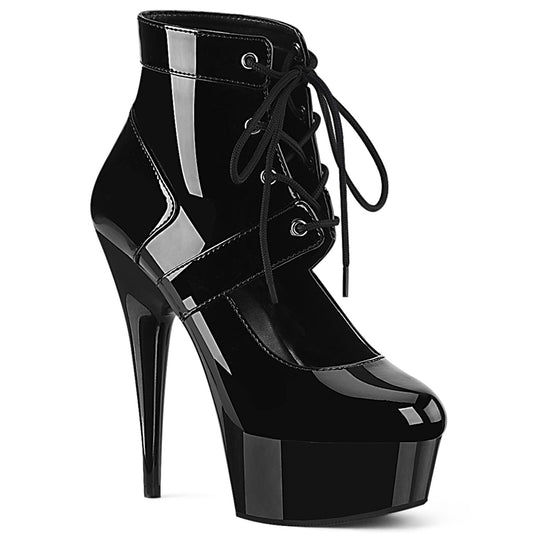 Pleaser Stivaletti da donna DELIGHT-688 BLK PAT / BLK