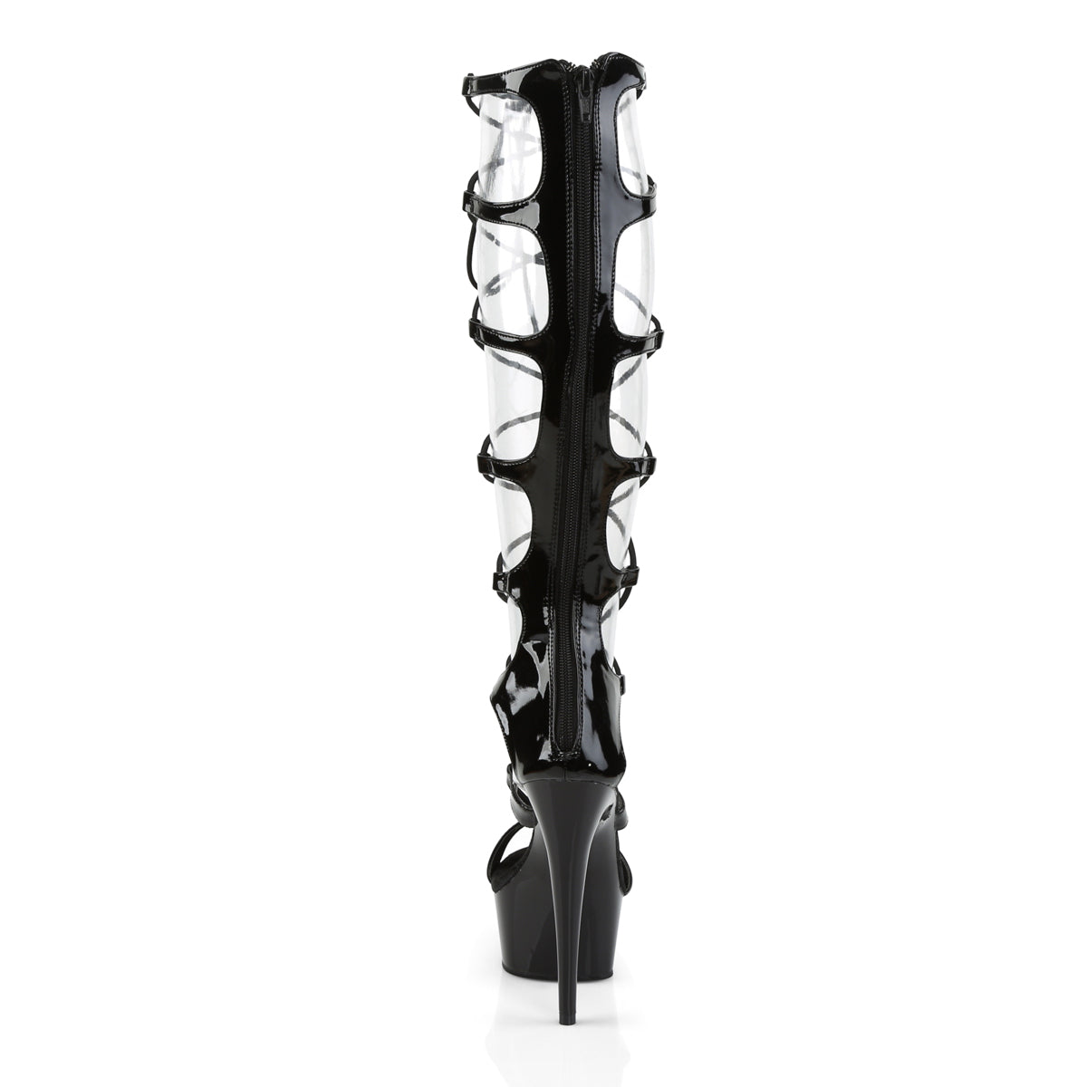 Pleaser Womens Sandals DELIGHT-698 Blk Pat/Blk