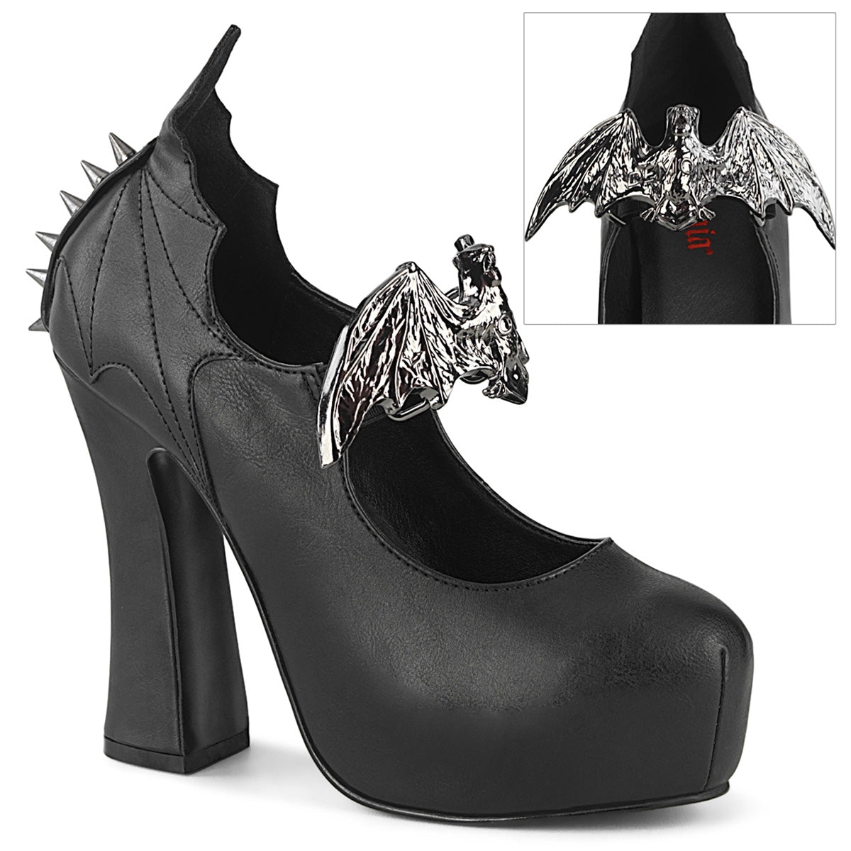 DemoniaCult Pompe da donna DEMON-18 pelle vegana BLK