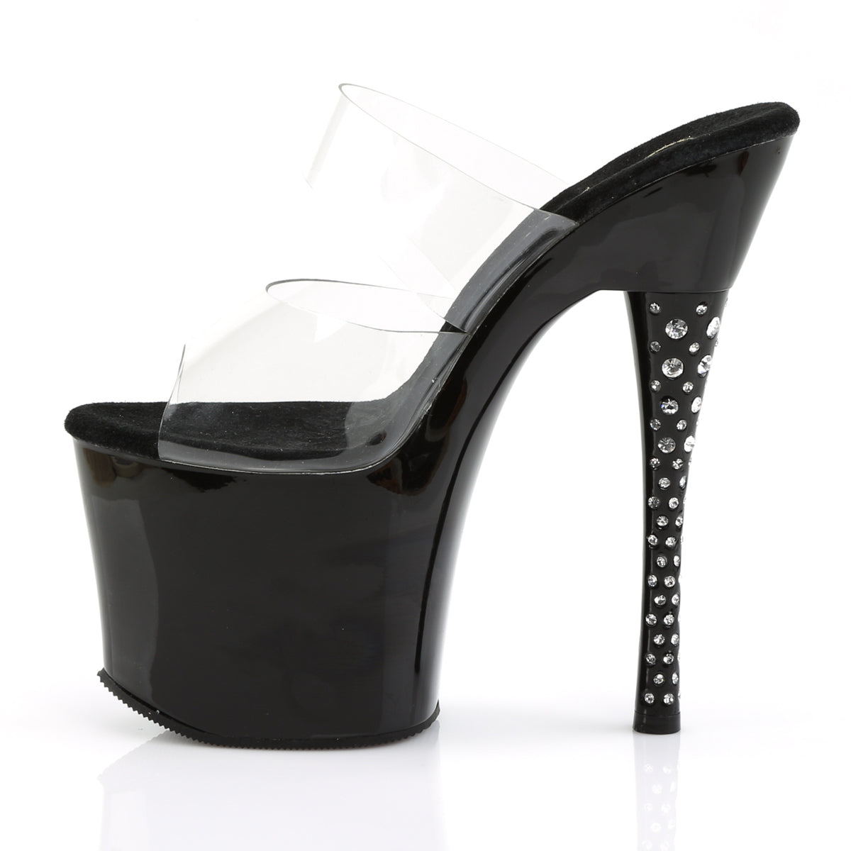 Pleaser Sandali DIAMOND-702 CLR/BLK
