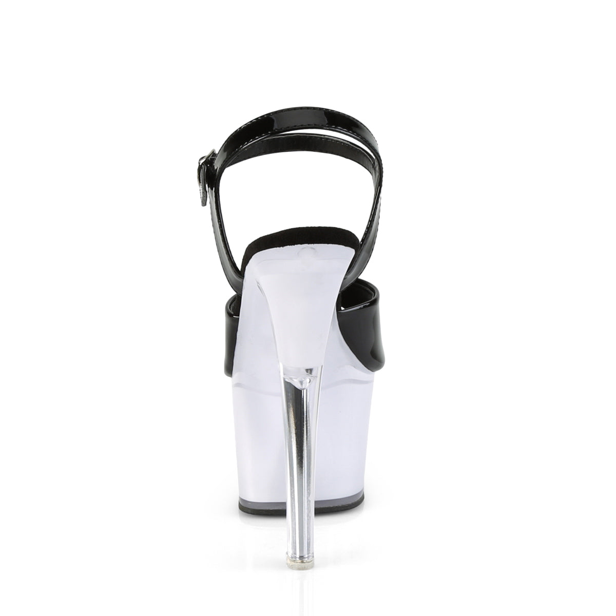 Pleaser Sandali da donna DISCOLITE-709 BLK PAT / BIANCO GLASS