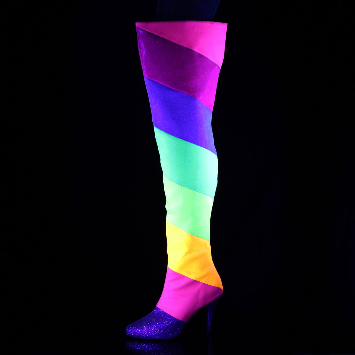 Pleaser Pink Label Pompe da donna DREAM-3012RBG multi-Rainbow Multi glitter.