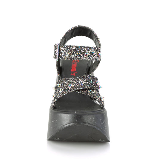 DemoniaCult Sandali femminili DYNAMITE-02 blk multi glitter