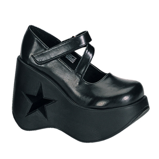 DemoniaCult Pompe da donna DYNAMITE-03 pelle vegana BLK