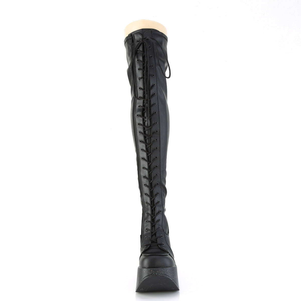 DemoniaCult DYNAMITE-300-1 Blk Str Vegan Leather