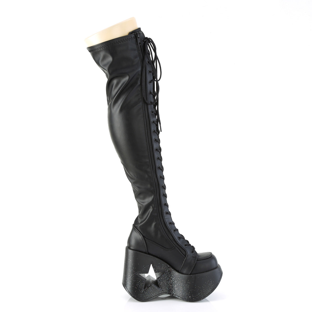 DemoniaCult DYNAMITE-300-1 Blk Str Vegan Leather