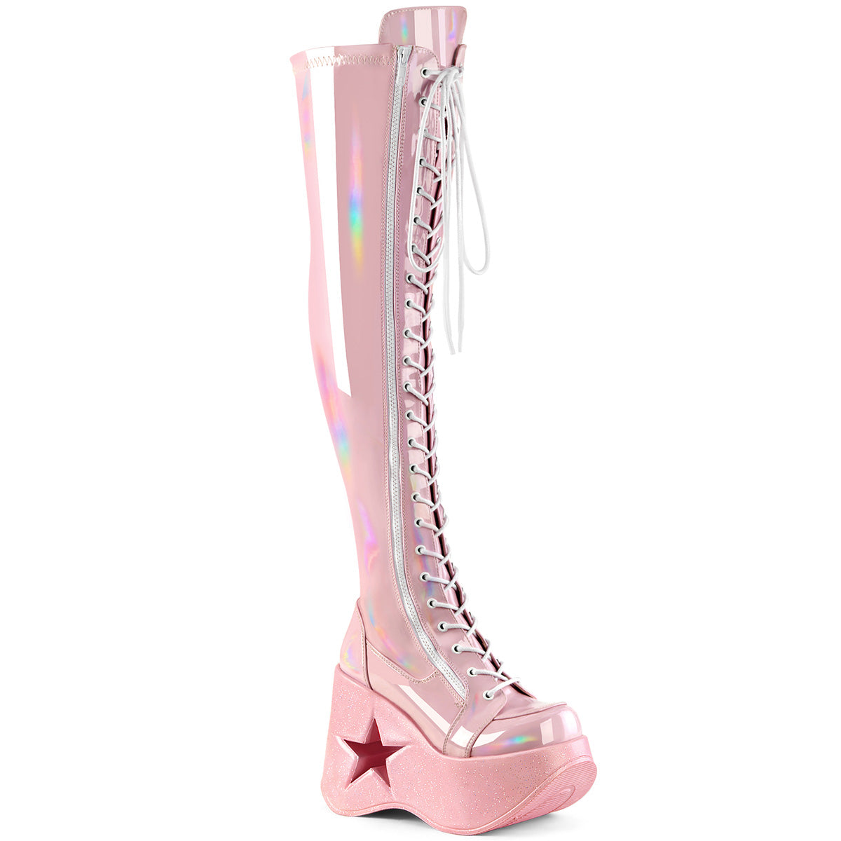 DemoniaCult Boots DYNAMITE-300 B. Pink Stretch Holo