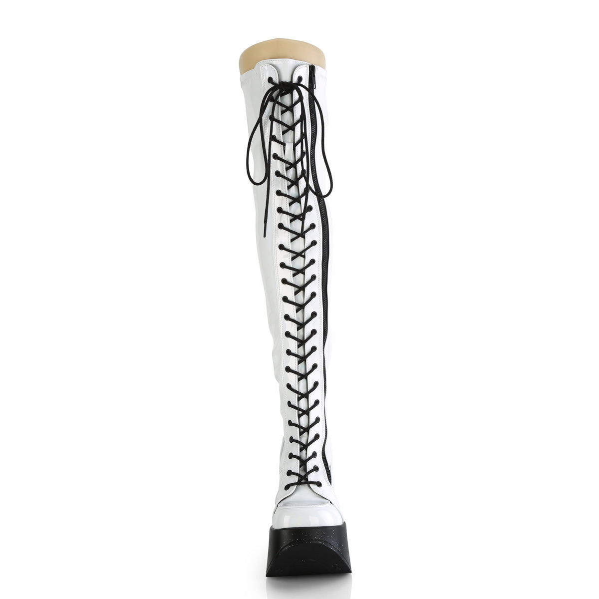 DemoniaCult Stivali DYNAMITE-300 WHT Stretch Holo