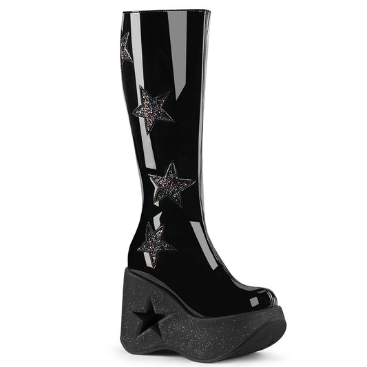 DemoniaCult  Stivali DYNAMITE-218 blk pat-blk multi glitter