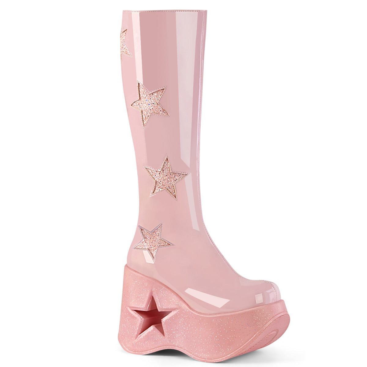 DemoniaCult Stivali DYNAMITE-218 B. Pink Pat-B. Multi -gliter rosa