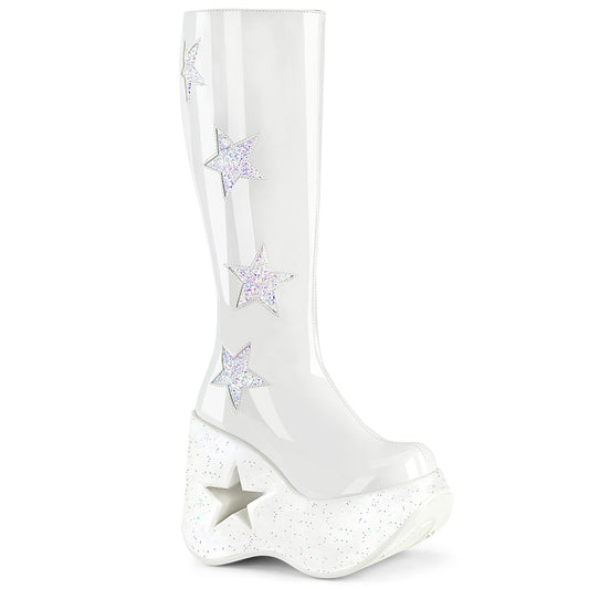 DemoniaCult  Stivali DYNAMITE-218 wht pat-wht multi glitter