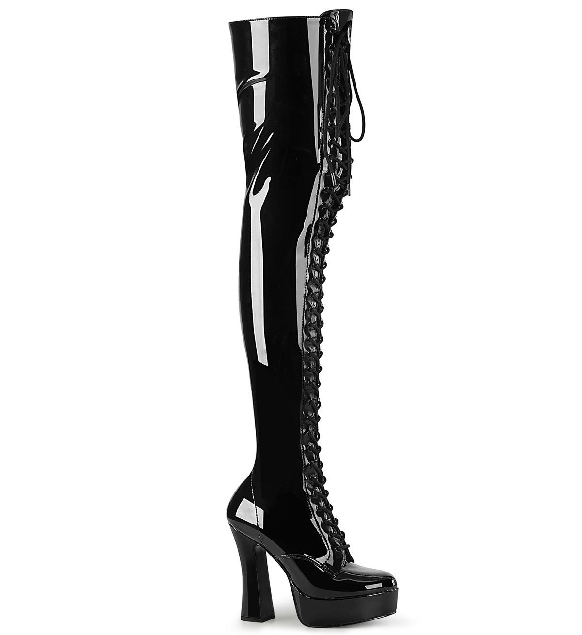 Pleaser Stivali ELECTRA-3023 Blk Str. Pat / Blk.