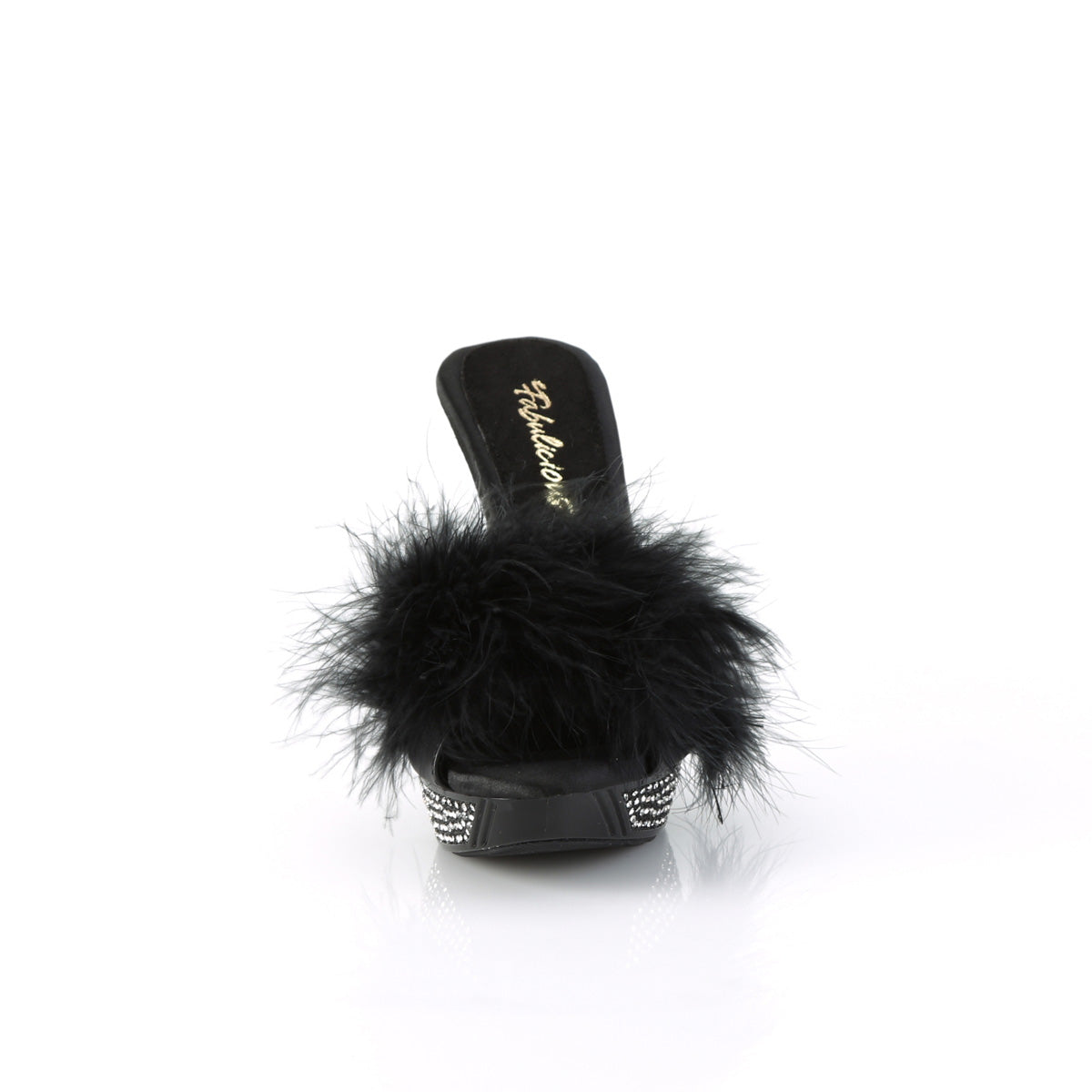 Fabulicious ELEGANT-401f blk marabou-faux in pelle/blk