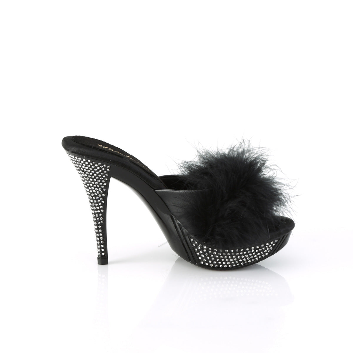 Fabulicious ELEGANT-401f blk marabou-faux in pelle/blk