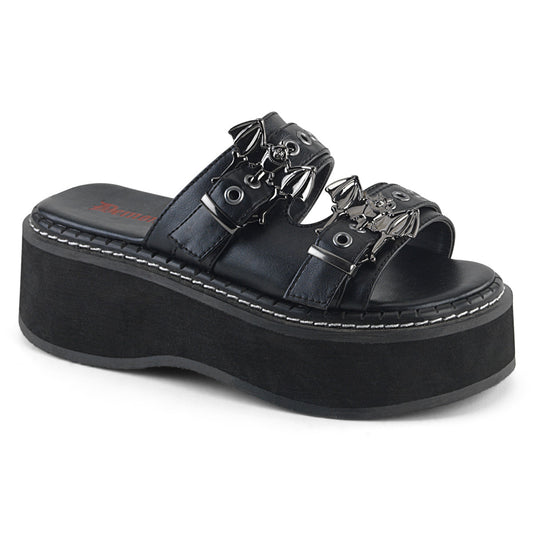DemoniaCult Sandali femminili EMILY-100 pelle vegana BLK
