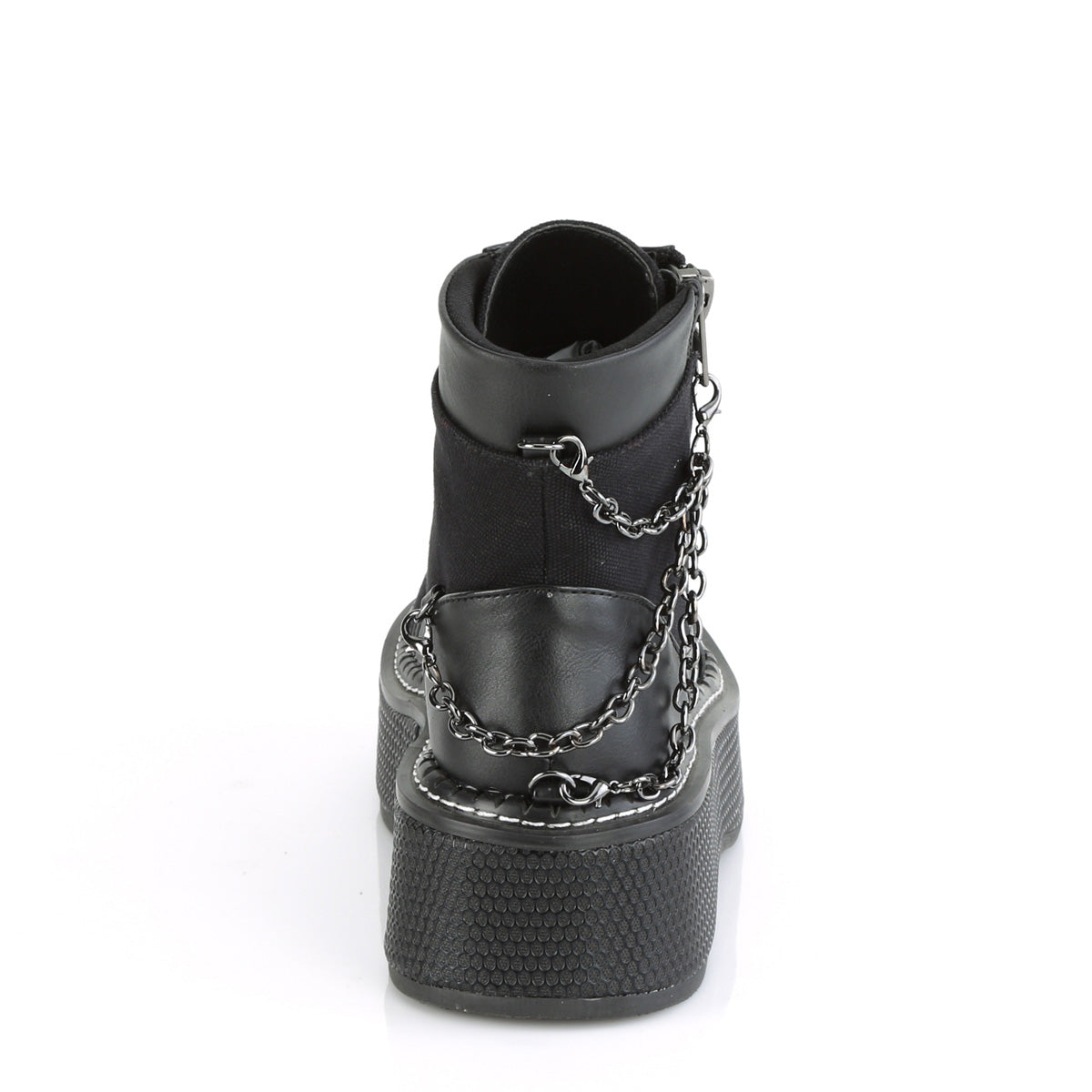 DemoniaCult Stivali alla caviglia femminile EMILY-114 pelle tela blk