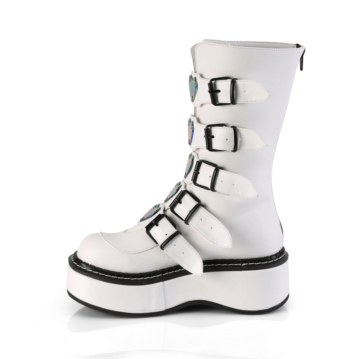 DemoniaCult Stivali da donna EMILY-330 WHT VEGAN PELLE