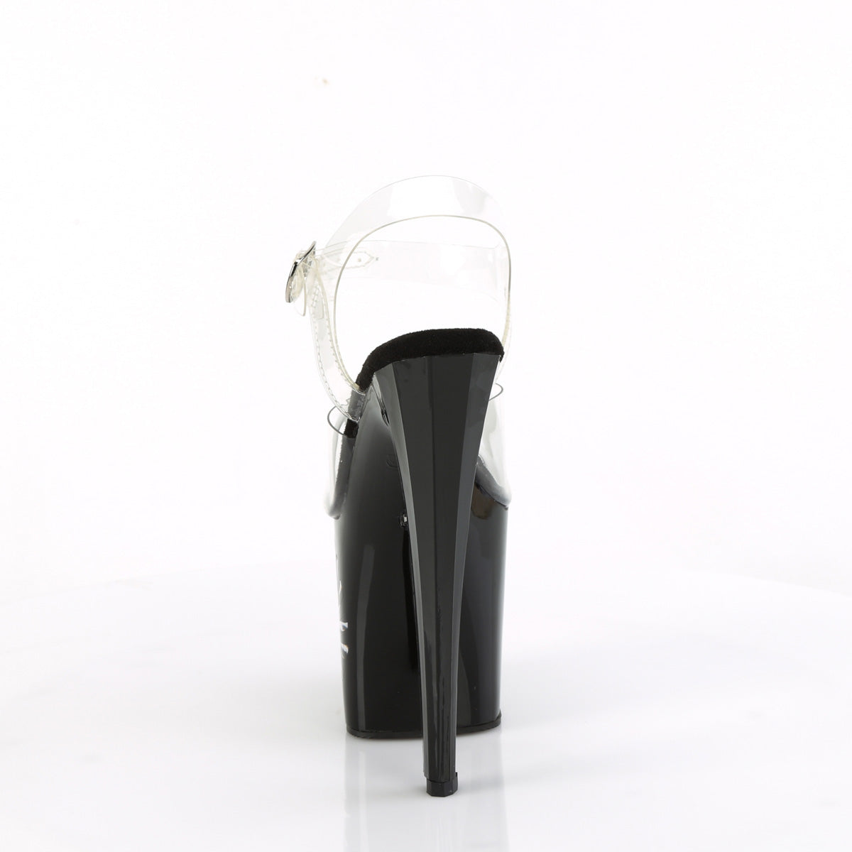 Pleaser ENCHANT-708LT-PINWHE Clr/Blk-Slv Glitter
