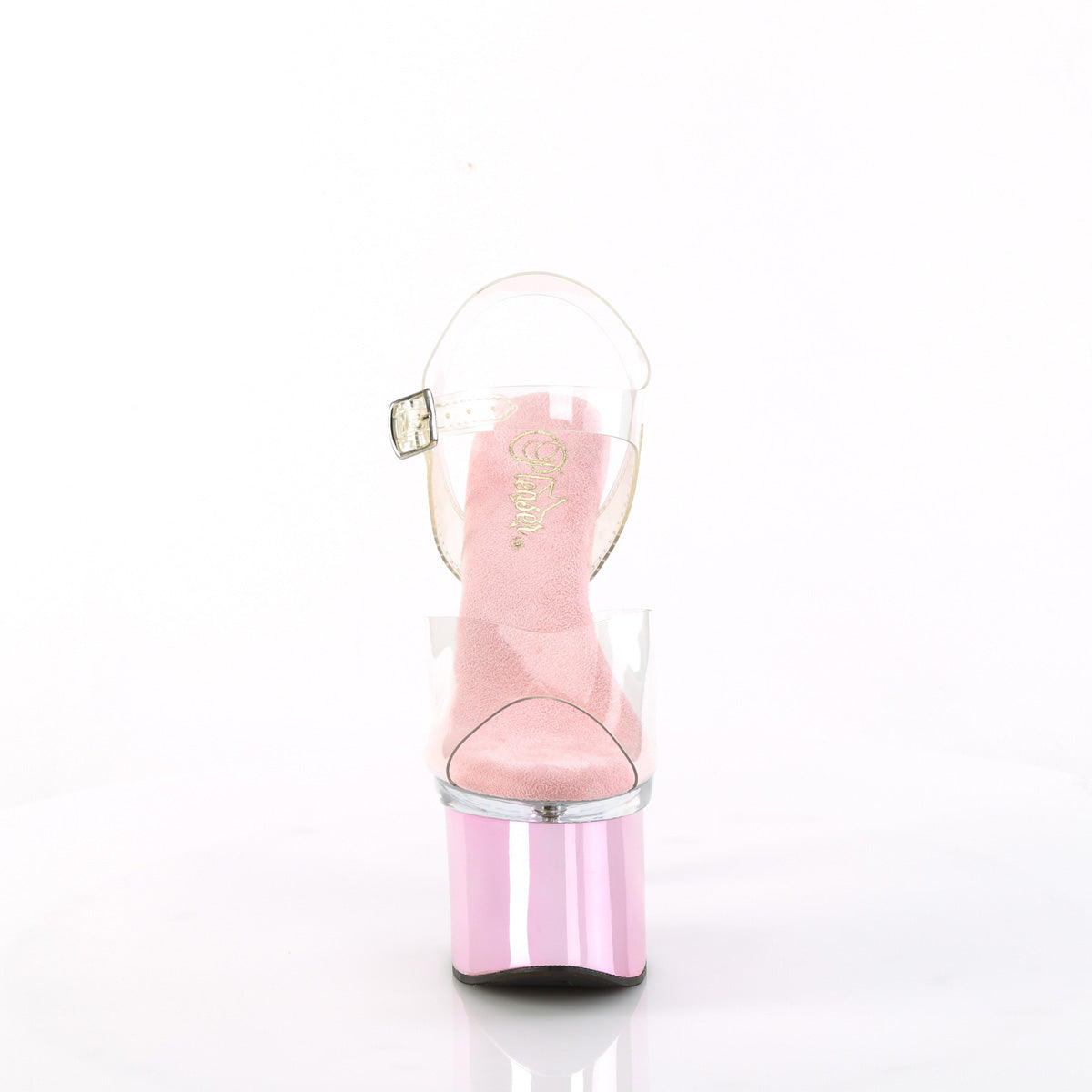 Pleaser Sandali ESTEEM-708 CLR/CLR-B. Chrome rosa