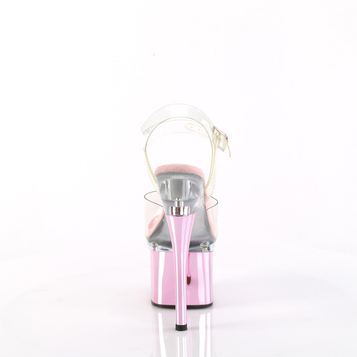 Pleaser Sandali ESTEEM-708 CLR/CLR-B. Chrome rosa