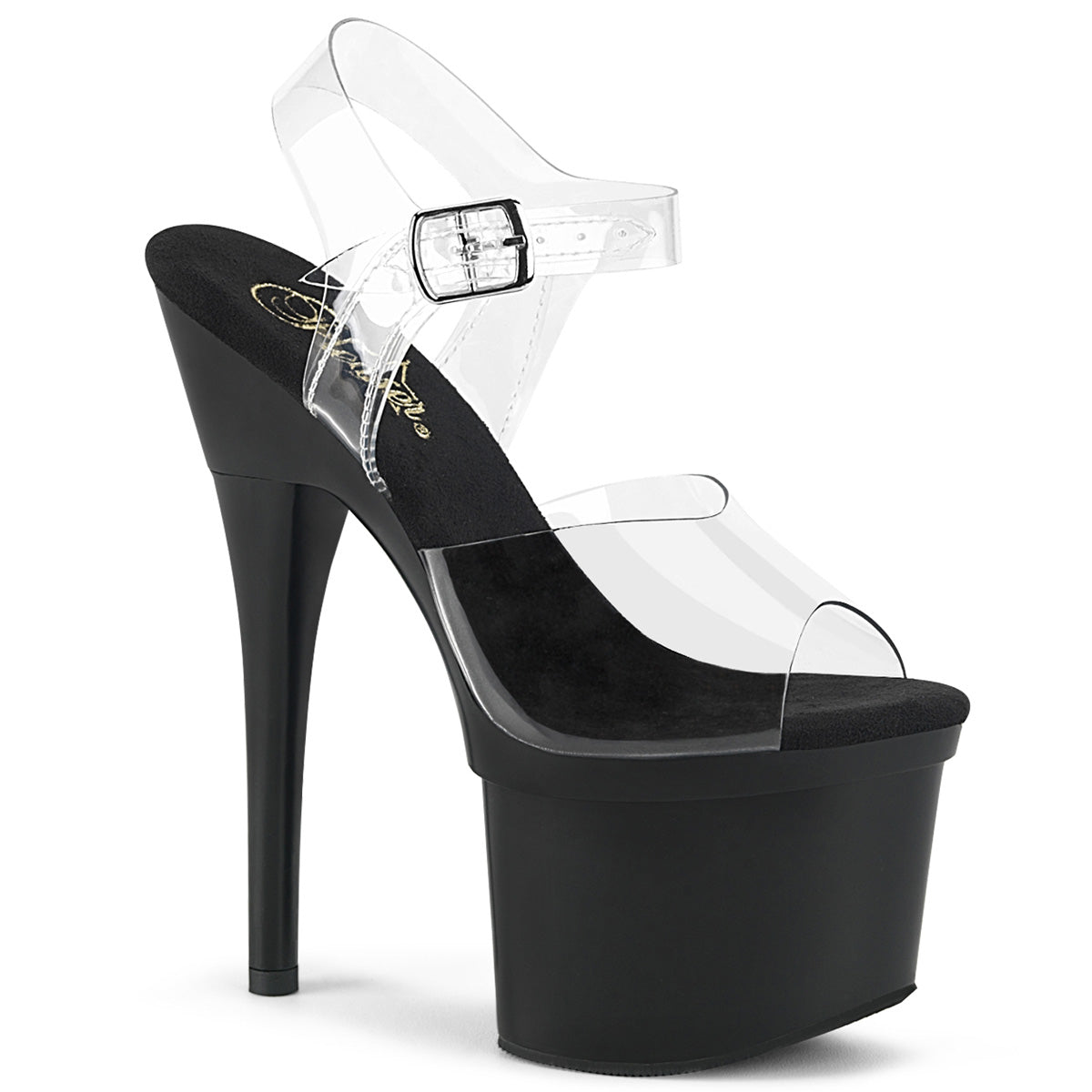 Pleaser Sandali da donna ESTEEM-708 CLR / BLK opaco