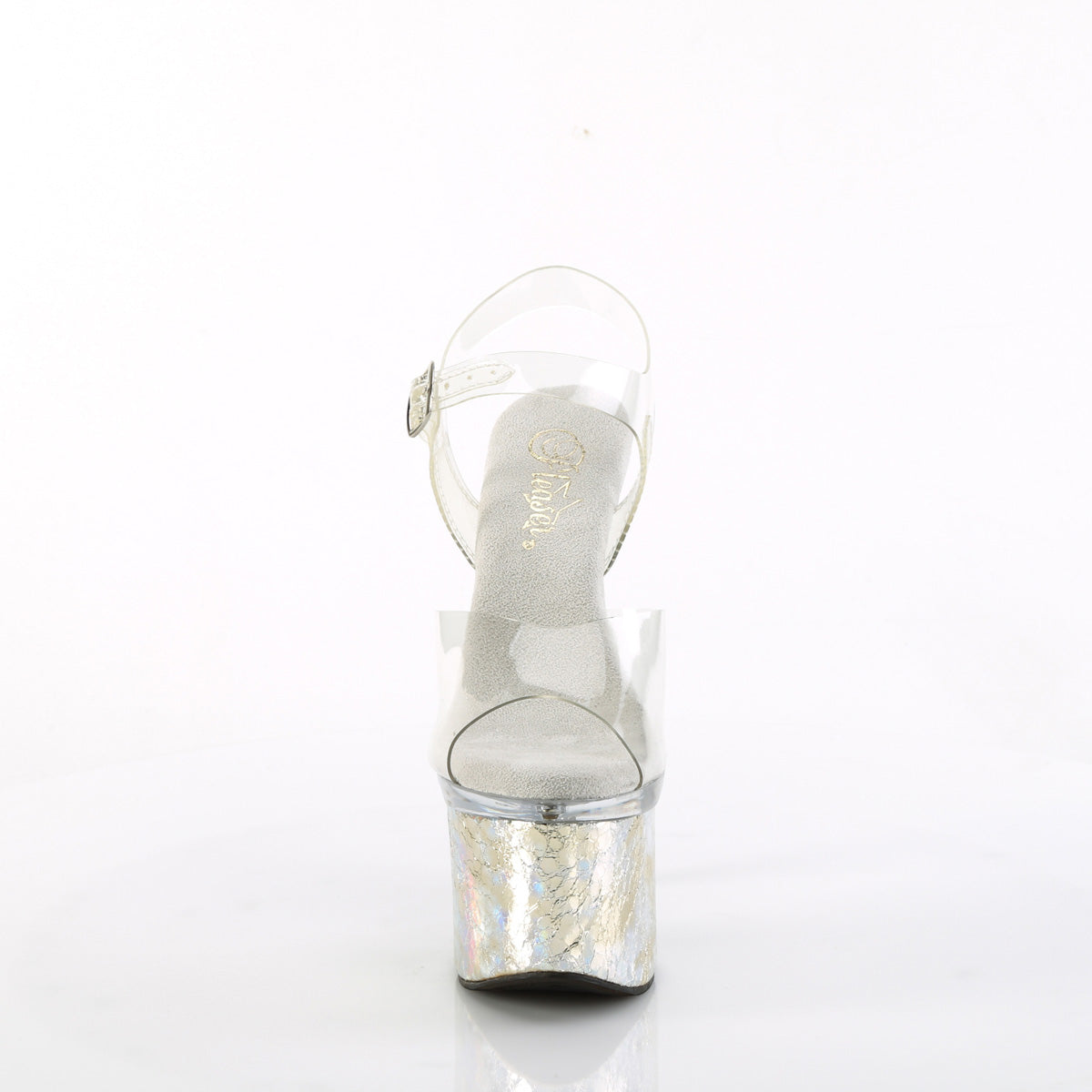 Pleaser Sandali ESTEEM-708CK CLR/CLR-SLV Holo Crackle