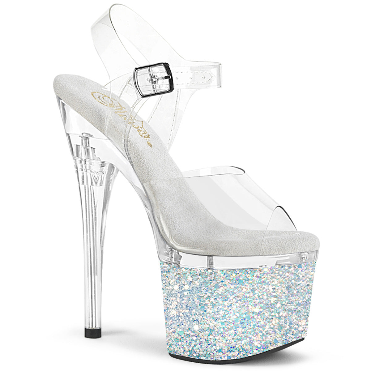 Pleaser Sandali ESTEEM-708LG CLR/CLR-WHT Multitter