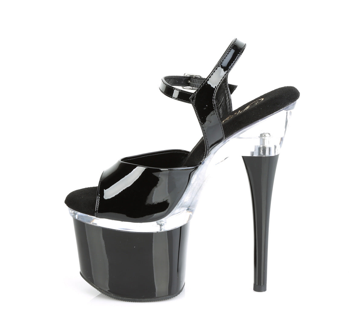 Pleaser Sandali da donna ESTEEM-709 BLK PAT / CLR-BLK
