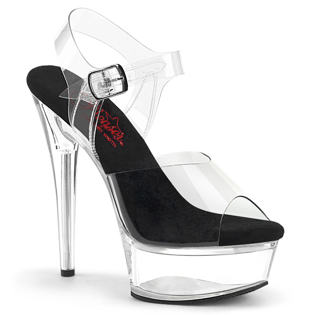 Pleaser EXCITE-608 CLR-BLK/CLR