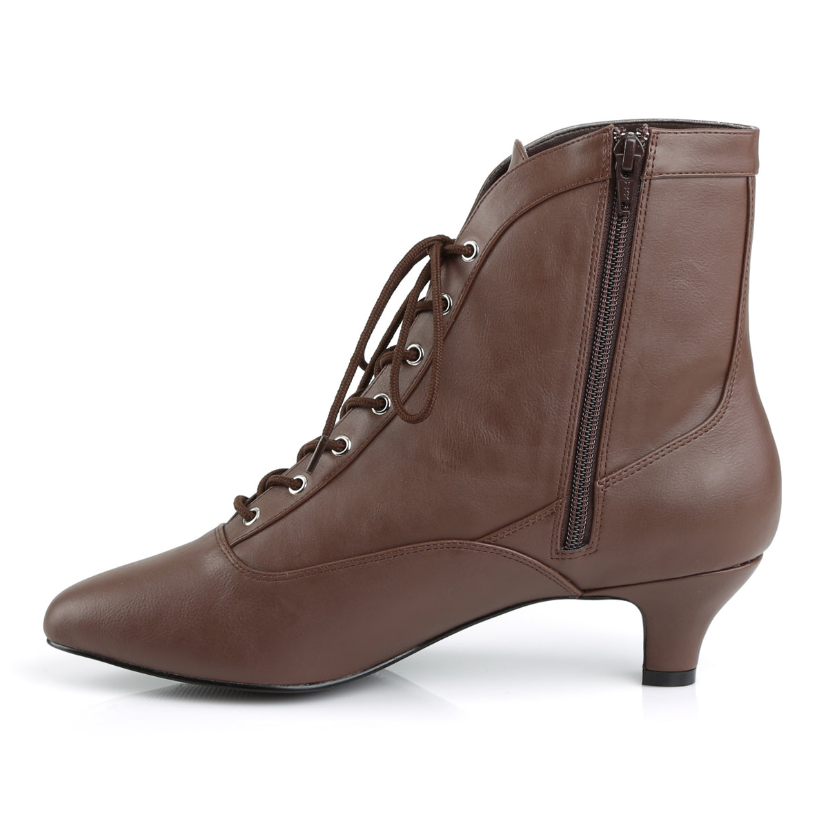 Pleaser Pink Label Womens Ankle Boots FAB-1005 Brown Faux Leather